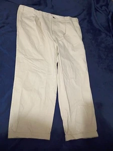 Orvis 46x30 Baumwolle hellbeige Hose Khakis Bundfalten klassisch - Bild 1 von 11