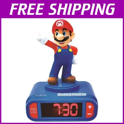 Mario Nightlight Alarm Clock, 6 Ringtones, Snooze Function - Image 1 of 4