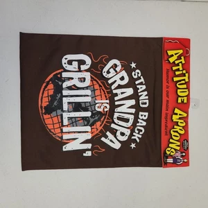 Attitude Aprons Grandpa Is Grillin Apron Mens One Size BBQ Funny Gift Novelty Co - Picture 1 of 3