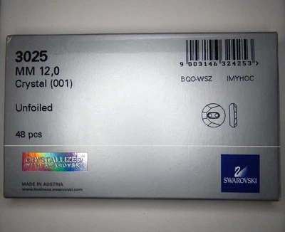 RARE Unopened NIB Swarovski Crystal Set of 48 Unfoiled Buttons 3025 Mint New - Image 1 of 4