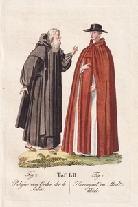 Orden de San Sava Orden de San Sava Jerónimos traje de la Orden traje grabado en cobre 1821 - Imagen 1 de 1