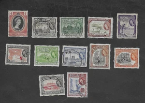 BRITISH GUIANA 1954 11xDIFF QEII PICTORIALS TO 48c & 1953 CORONATION STAMP GU/MH - Picture 1 of 2