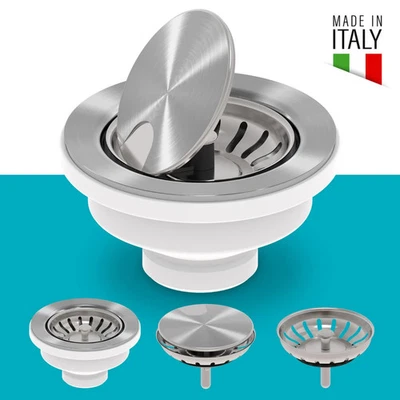 NEW KRAUS Versi Drain Stainless Steel Flip Cap Kitchen Sink Strainer ST-4 - Image 1 of 4