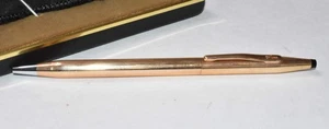CROSS BALL POINT PEN 14K GOLD FILLED IN CASE WITH PAPERWORK Vintage Works Great - Picture 1 of 5