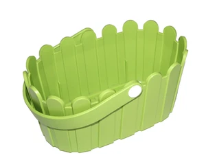 Emsa Landhaus Green Plastic Flower Basket w/ Handle House Style - Picture 1 of 3