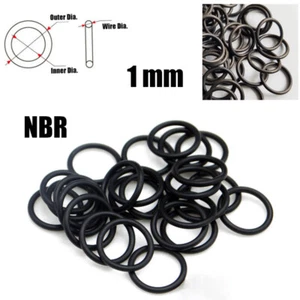 Nitrile Gummi, O-Ringe 1mm Querschnitt Dichtring Dichtung Ölresistent 3mm-80mm - Picture 1 of 4