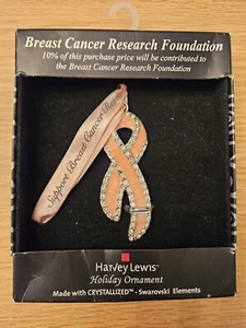 Harvey Lewis Swarovski Crystal Breast Cancer 2007 Ornament Pink Ribbon Heart - Picture 1 of 5