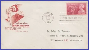 USA4 # 977 ADDR HOUSE OF FARNAM FDC   Moina Michael - Picture 1 of 1