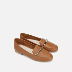 Kenneth Cole New York Women's Camelia Bar Pointy Toe Loafer Flat Brown Size UK 7 - Foto 1 di 4