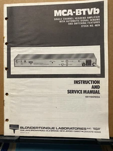 Manual de servicio del propietario de lengua rubia de colección para el amplificador amplificador MCA-BTVb - Imagen 1 de 2