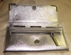 Dune London Metallic Silver Faux Leather Purse Travel Wallet🌺 - Picture 1 of 18