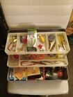 Vintage MY BUDDY Fishing Tackle Box Full- FULL OF LURES AND NEW LEW’S XFINITY