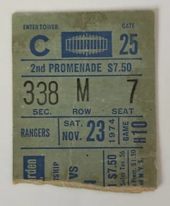 1974 Rangers VS. Boston BRUINS TICKET BOBBY ORR GOAL/Espo/Bucyk Goal🥏 - Picture 1 of 4