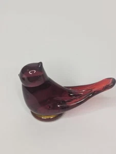 Cardinal of Love Glass bird Signed By Leo Ward 1986 - Picture 1 of 2