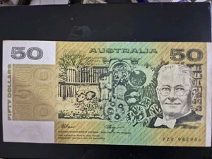 1990 $50 Note Print Error Fraser/Higgins Error Missing Serial Number on Left - Picture 1 of 5