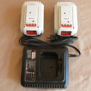 Two Black & Decker LBXR36 36V 1.5Ah Lithium Ion Batteries & LCS36 Charger.
