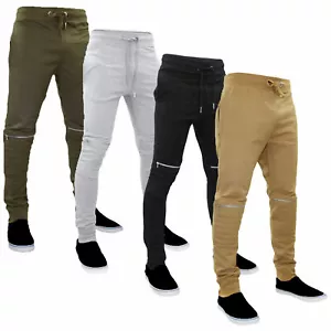 Biker Trousers Mens Slim Fit Combat Chinos Cotton Stretch Work Pants Bottoms  UK - Picture 1 of 14