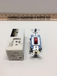 Nuevo interruptor de luz de pared silencioso industrial de 3 vías Leviton gris 15A 1203-2R - Imagen 1 de 2