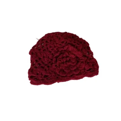 Artistic Crochet Flower Beanies For Photography Props Soft Nylon Skull Hat - image 1 of 4