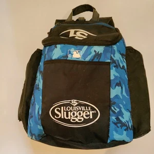 Louisville Slugger 2 Bat Backpack Baseball Softball Pack Bag Black W/Blue Camo - Picture 1 of 6