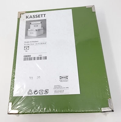 IKEA KASSETT Storage Boxes 2-Pack Green 10 1/4 X 8 1/4 X 6” SEALED - Image 1 of 4