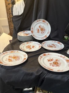 vista alegre portugal Pratochin Rust Orange Set Of 12 Luncheon Plates 8 3/4 In - Picture 1 of 13