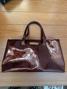 Louis Vuitton Vernis Hand Bag Wilshire PM Monogram Tote Authentic For Women - Picture 1 of 5