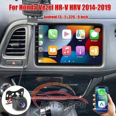 For HONDA Vezel HR-V 2014-2019 Apple Carplay Android Auto Car Stereo Radio GPS Foto 1 de 4