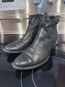 Paul Green Women’s Black Leather Western-inspired Ventura Bootie Boots Size 10 - Picture 1 of 18