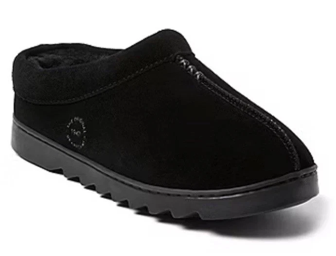 Dearfoams Para Mujer 11/12 XL Doreen Gamuza Genuina Zueco Casa Zapato Zapatilla Rasguño Foto 1 de 4