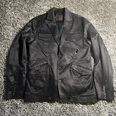 Chaqueta Aliaune Milano de Akon Edición Limitada Para Hombres 52 Negra Estilo Militar*** Foto 1 de 4