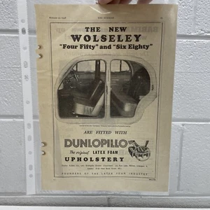 ORIGINAL Junk Journal Magazine Clipping Advertisement Dunlop Foam Car Auto Oil - Picture 1 of 3