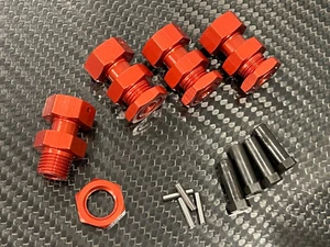 Aluminum 17 mm hex Extension Widener Kit for Arrma VENDETTA 4X4 3S BLX Red - Picture 1 of 3
