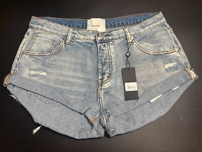 Одна чайная ложка новый с Ярлыками Hendrixe бандиты шорты синий низкая талия джинсовой ткани искусственно состаренный размер 31 - Изображение 1 из 4