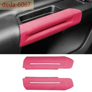 Suede Pink Interior Door Armrest Handle Panel Cover Fit For Ford Mustang 2015-23 - Picture 1 of 8