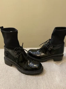 Emporio Armani womens black ankle booties sz 38 - Picture 1 of 8