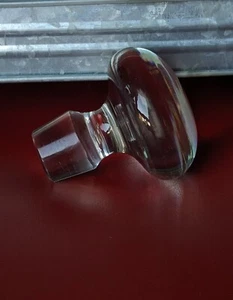Vintage MCM Heavy 4" Decanter Stopper Only Clear Round Door Knob Ball - Picture 1 of 16