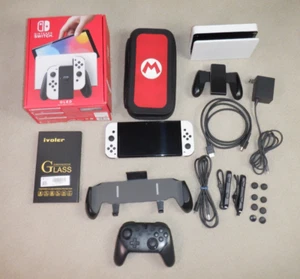 Nintendo Switch OLED 64GB weiß, 128GB microSDXC Karte, Tragetasche - SIEHE VIDEO - Bild 1 von 24