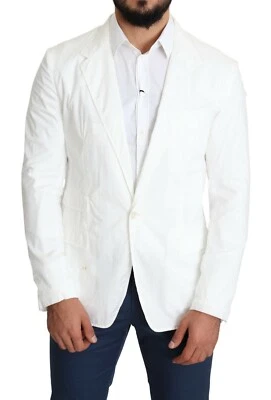DOLCE & GABBANA Blazer White Cotton Single Breasted Coat IT52/US42/XL RRP $1500 - Image 1 of 4