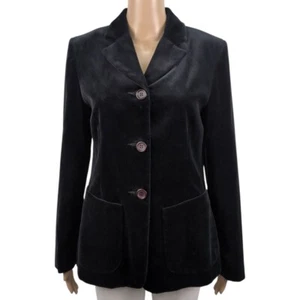 Louben Velvet Blazer women size 6 buttons pockets dark academic chic - Picture 1 of 8