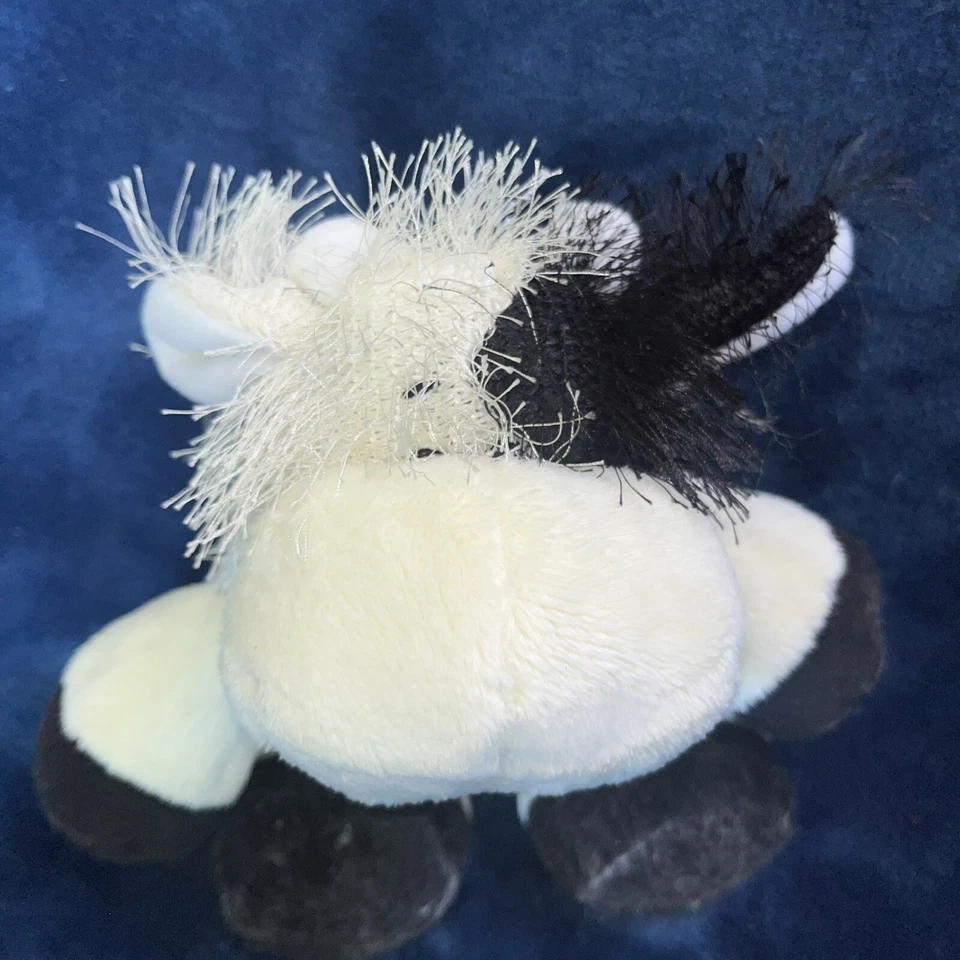 Ganz Webkinz - HM003 - Fuzzy Cow, Black & White Plush, Sitting (No Code) Retired - Image 1 of 4