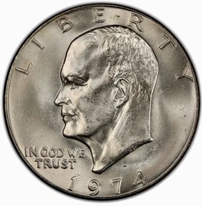 Eisenhower Ike Dollar 1974 D PCGS Graded MS 63 Uncirculated $1 Coin New Slabs - Picture 1 of 12