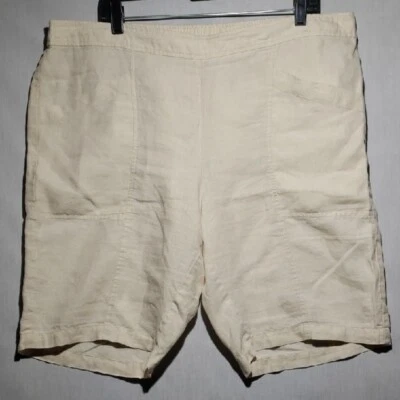 Шорты Eileen Fisher Baggie Fit 100% органический лен женские эластичный пояс размер XL - Изображение 1 из 4