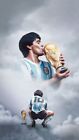 MARADONNA ARGENTINA WORLD CUP CANVAS WALL DECOR LARGE ABSTRACT 20X30 INCH