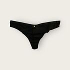Lane Bryant Cacique Crush Dipped Tanga Panty Black 26/28 Strappy Front