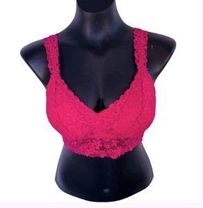 No Boundaries - Women's size L Hot Pink Padded Bra Lace Convertible Halter - Picture 1 of 13