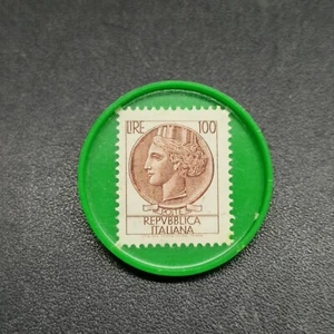 Notgeldmarke mit Briefmarke 100 Lire Syrakus - Hellgrün Voll - Bild 1 von 2