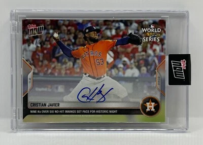 CHRISTIAN JAVIER Autographed World Series No Hitter 2022 Topps Now #1149A 94/99 - Image 1 of 2