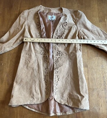 Chaqueta grande de gamuza de cuero genuino Live A Little para mujer Foto 1 de 4