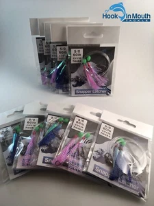 10 Snapper Paternoster Fishing Rigs Mixed Colour - 60lb - 5/0 Hooks - Flathead - Picture 1 of 7